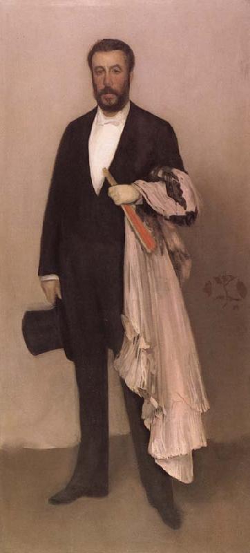James Abbot McNeill Whistler Harmonie en tons chair et noir:Portrait de Theodore Duret Sweden oil painting art